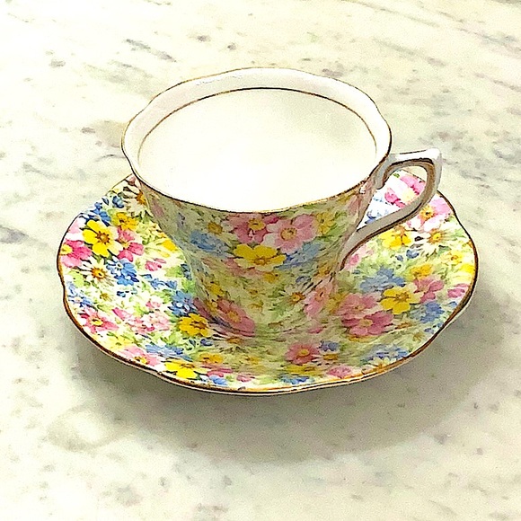 ROSINA-QUEENS CUP & SAUCER SET CHINTZ VINTAGE MADE IN ENGLAND BONE CHINE FLORAL - Picture 3 of 16